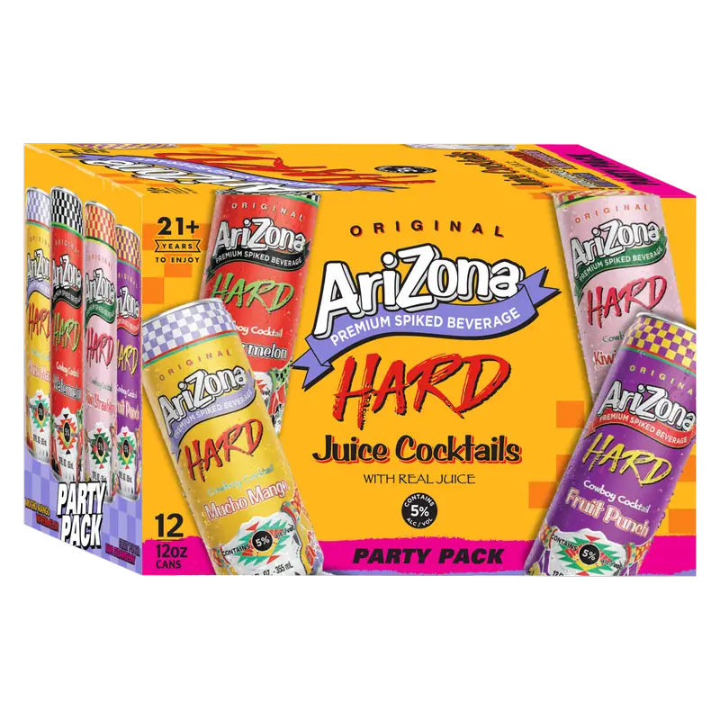Arizona Hard Juice Cocktail Party Pack 12pk 12oz Can 5.0% ABV