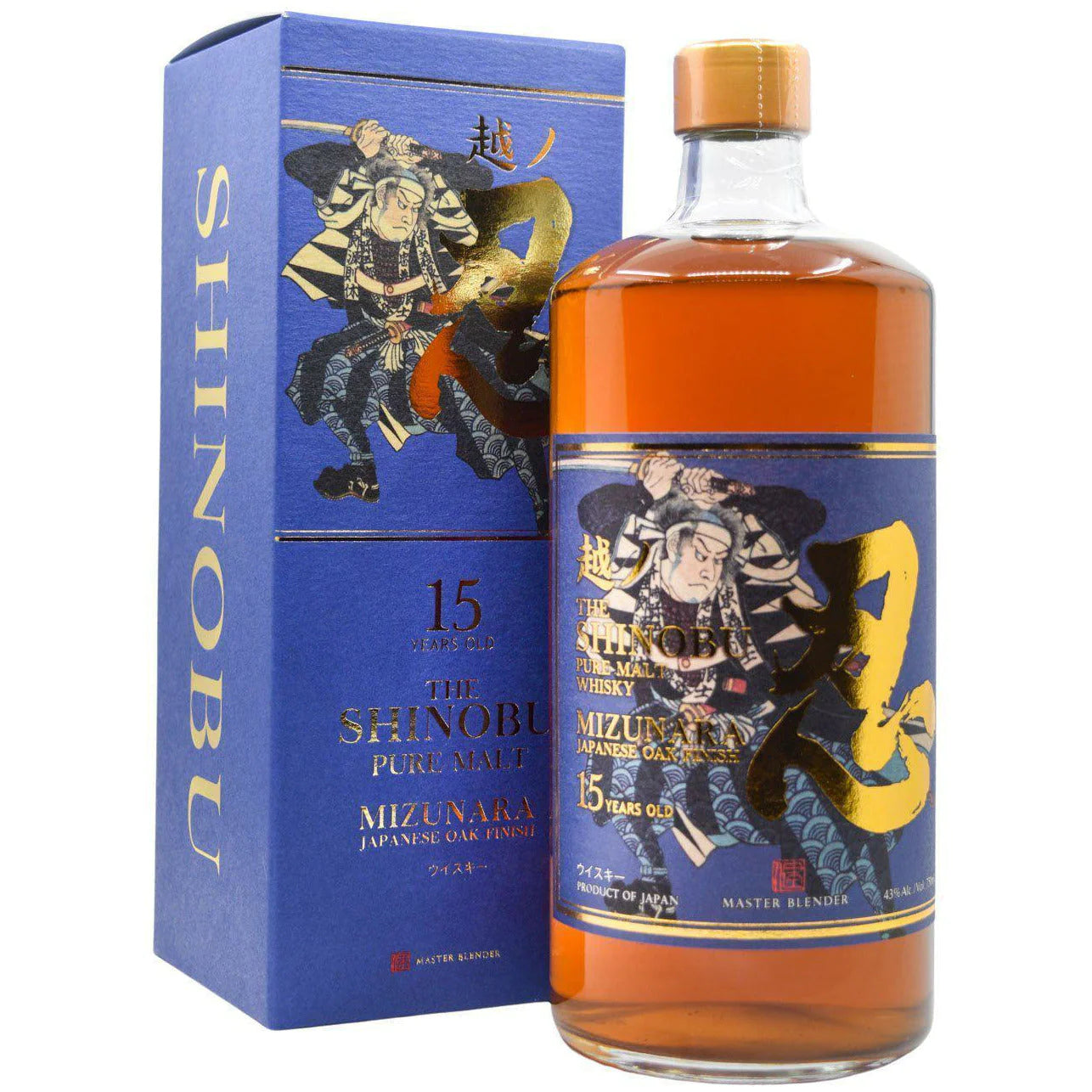 Shinobu Distillery, 15 Years Old Mizunara Japanese Oak Finish Pure Malt Whisky 750ml