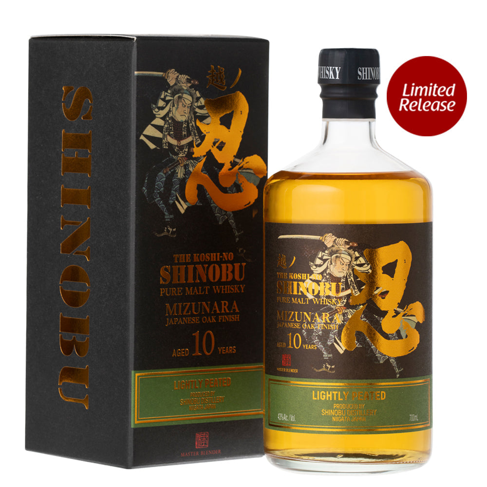 Shinobu Distillery, Limited Release The Koshi-No Lightly Peated 10 Year Old Mizunara Oak Finish Pure Malt Whisky 750ml
