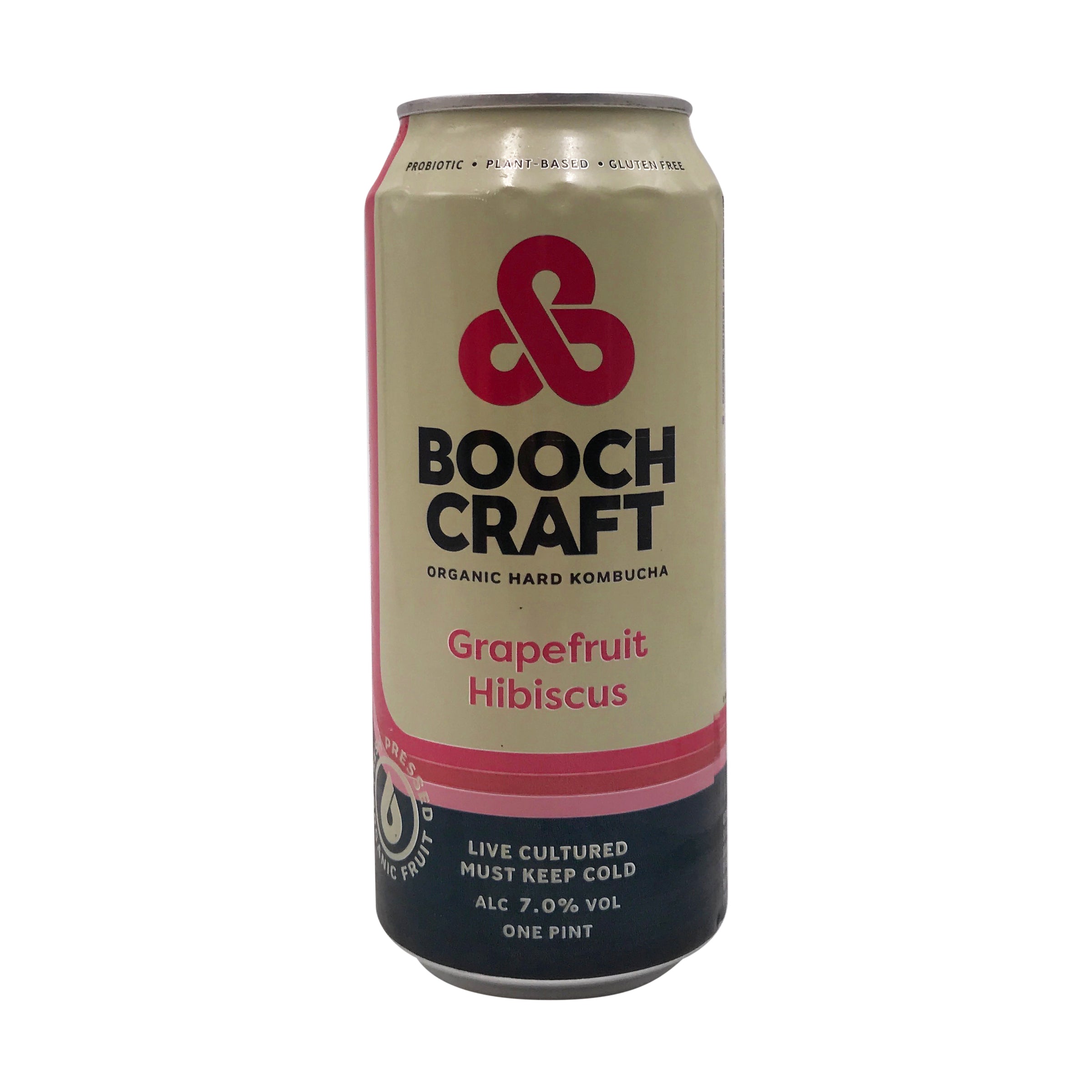 Boochcraft Organic Hard Kombucha Grapefruit Hibiscus (One Pint)