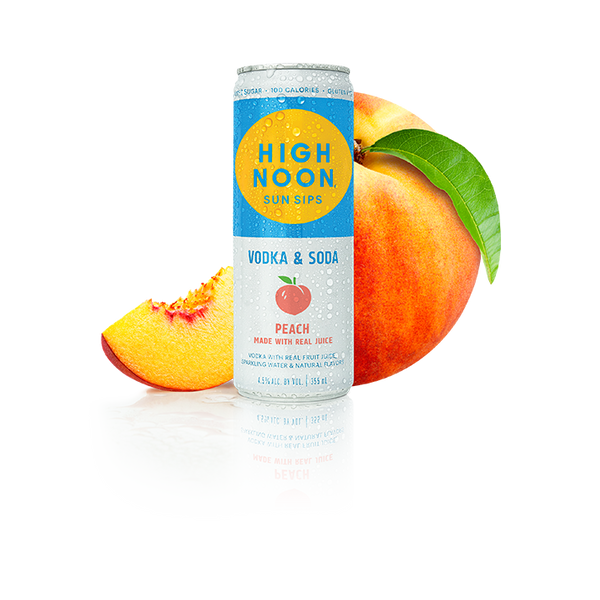 High Noon Sun Sips Peach Vodka & Soda Hard Seltzer 4pk