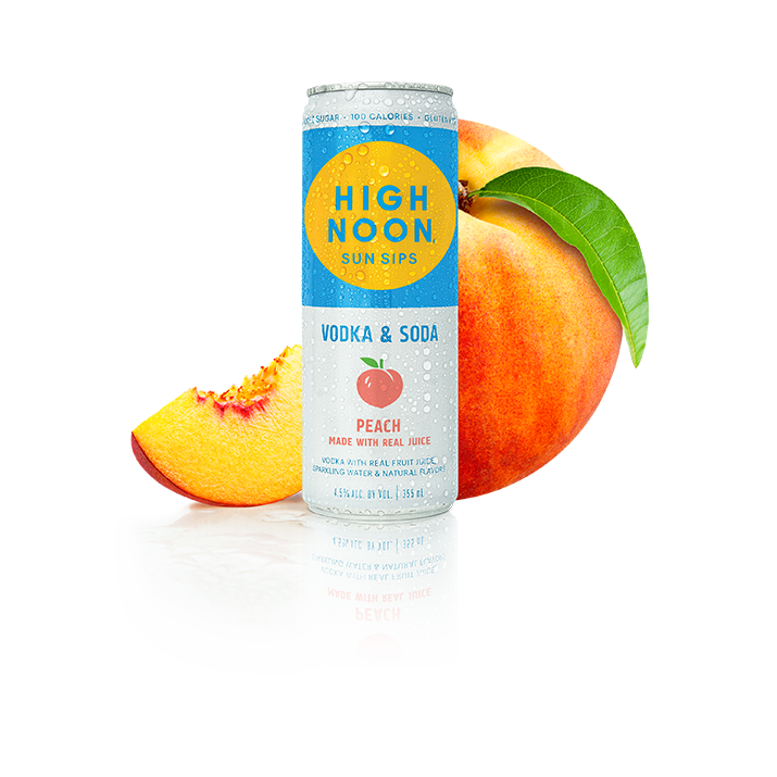 High Noon Sun Sips Peach Vodka & Soda Hard Seltzer 4pk