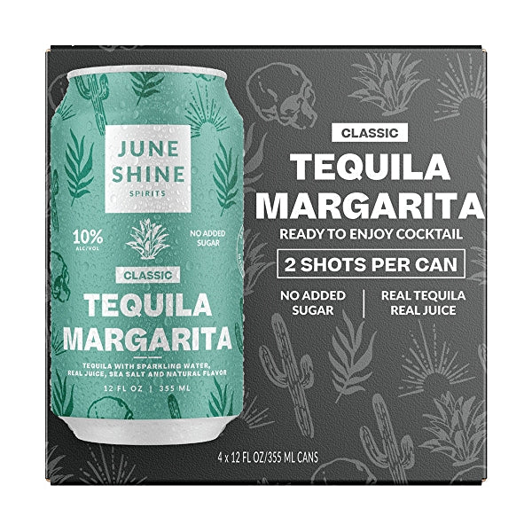 June Shine Classic Tequila Margarita 4Pack (12 FL OZ Per Can) Divine