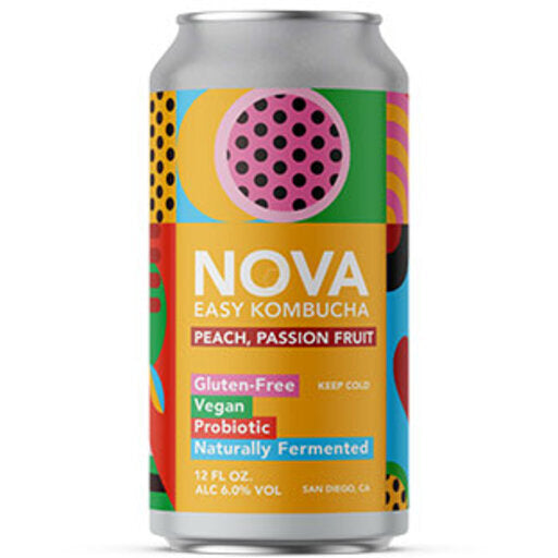 Nova Easy Kombucha Peach, Passion Fruit (One Pint)